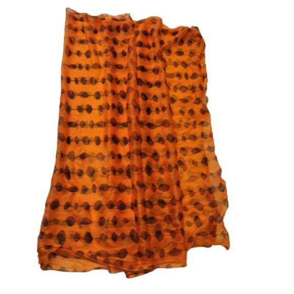 Orange Scarf Lightweight Scarf Crinkle Rectangular Scarf - Picture 2 of 6